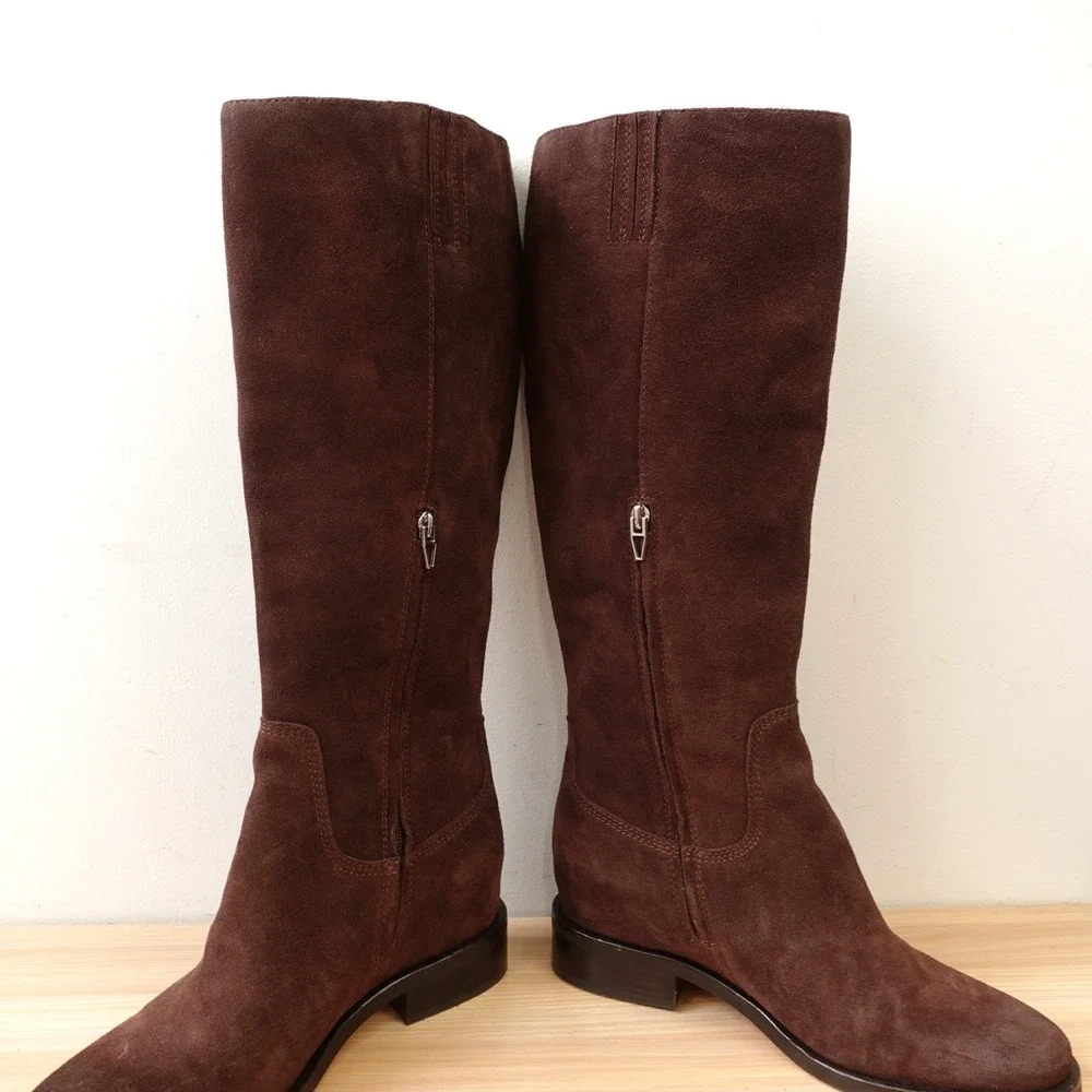 Dolce Vita Womens Knee High Boots 10 Dark Brown Suede Y2K Tech Waterproof $275